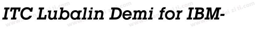 ITC Lubalin Demi for IBM字体转换